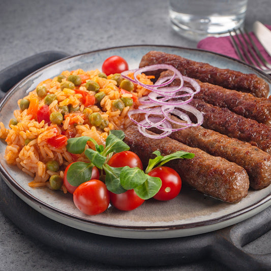 Balkan Ćevapčići Sausages with Đuveč Rice